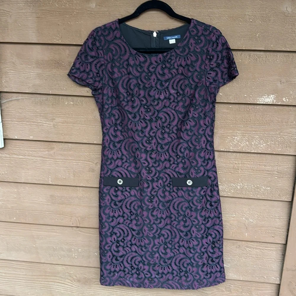 Tommy Hilfiger maroon lace overlay dress size 8